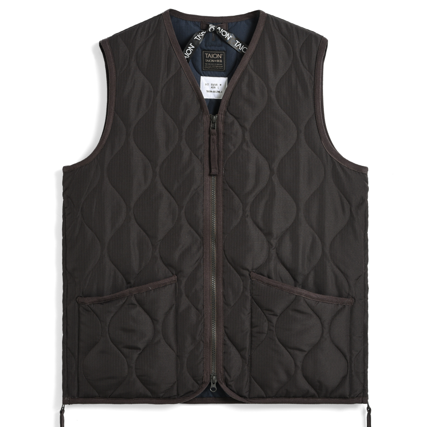 Unisex Military Zip V-Neck Down Vest (Hard Shell)