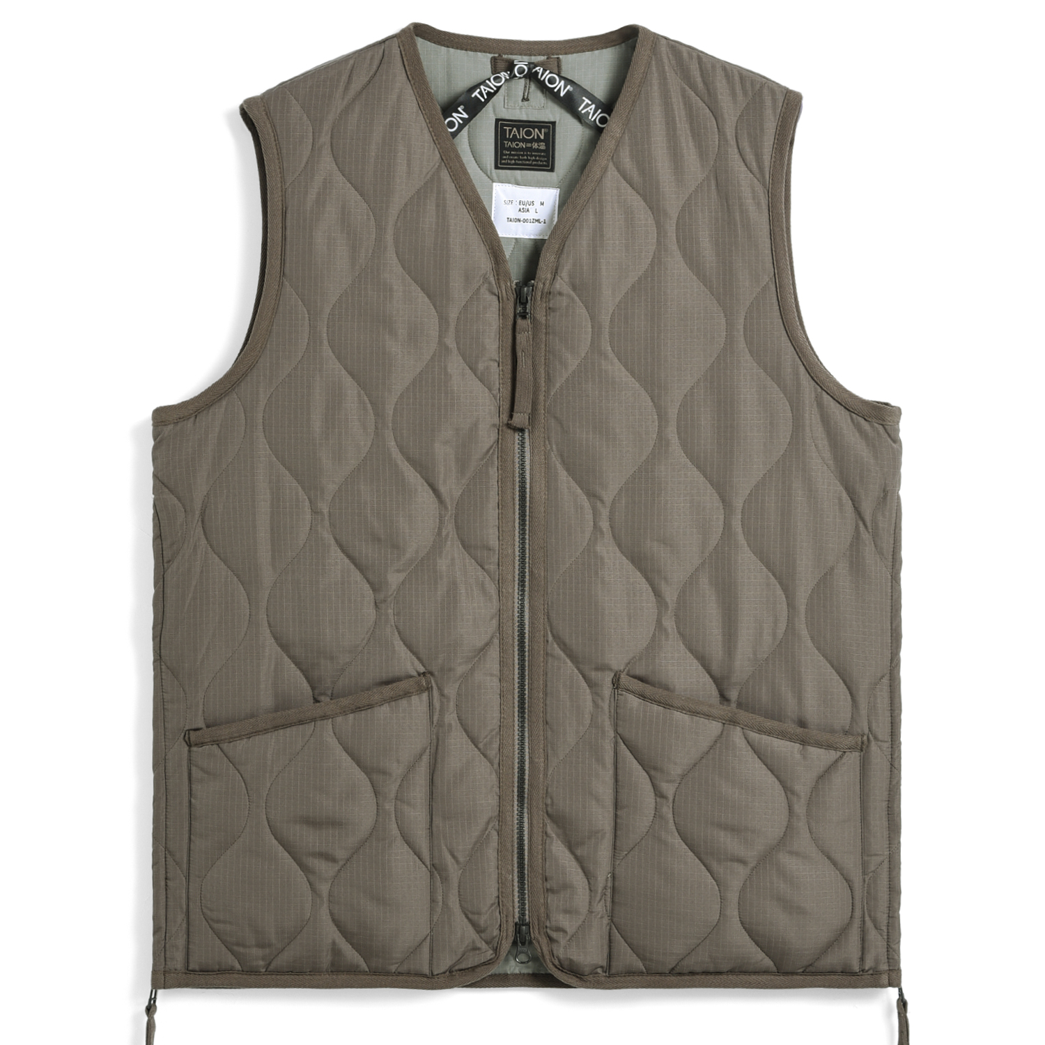 Unisex Military Zip V-Neck Down Vest (Hard Shell)