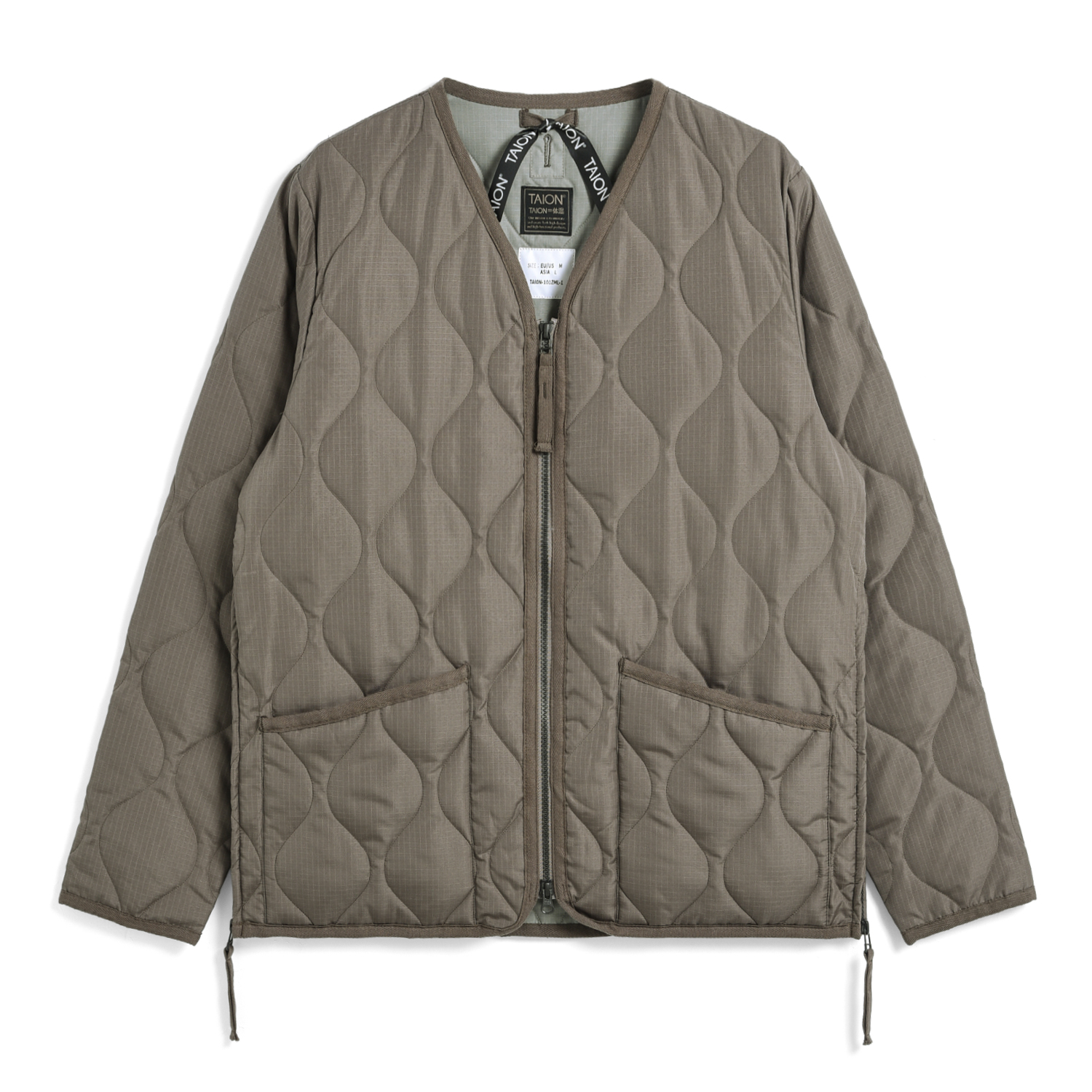 Unisex Military W-Zip V-Neck Down Jacket (Hard Shell)