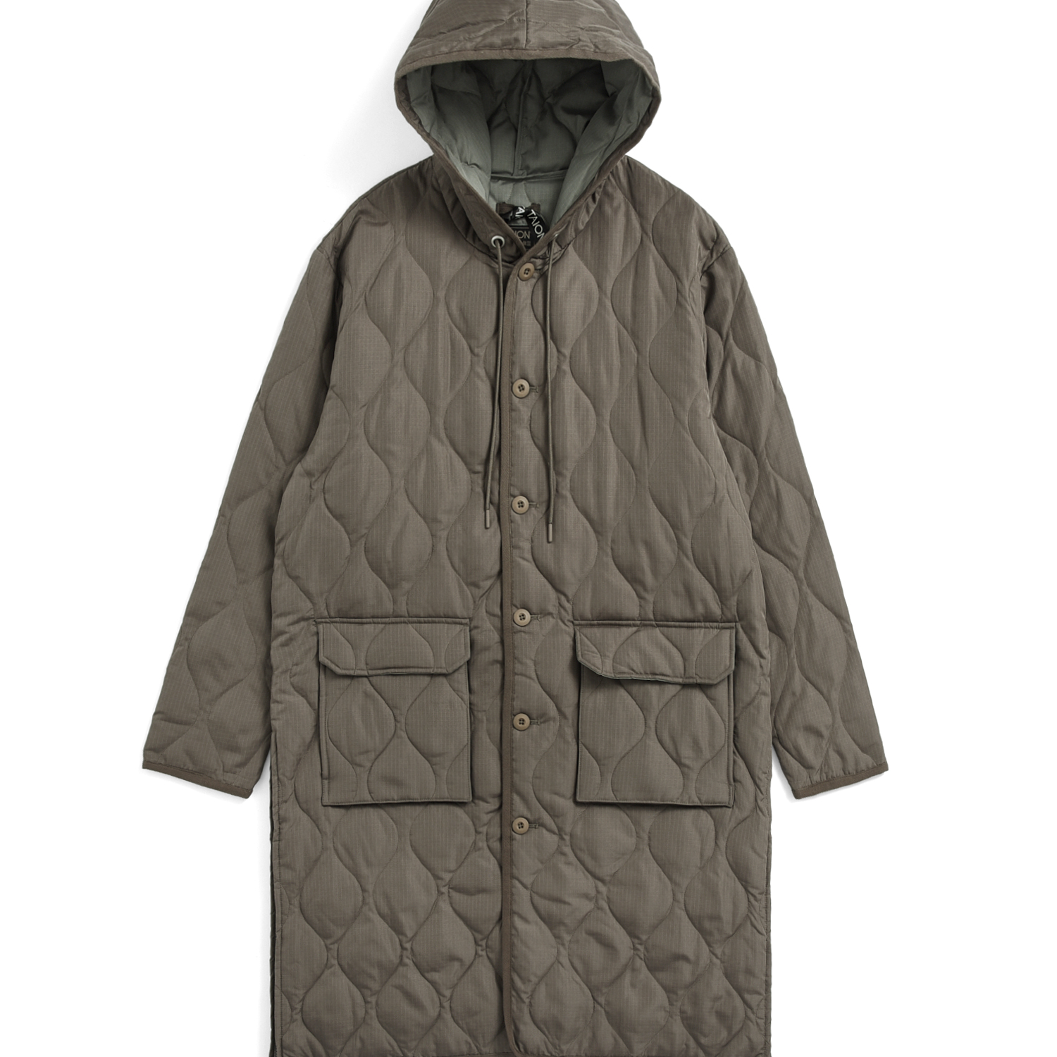 Unisex Military Hood Long Down Coat (Hard Shell)