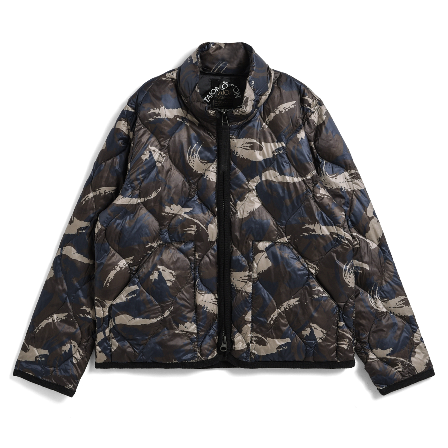 Kids Military Hi-Neck W-Zip Down Jacket (Soft Shell)