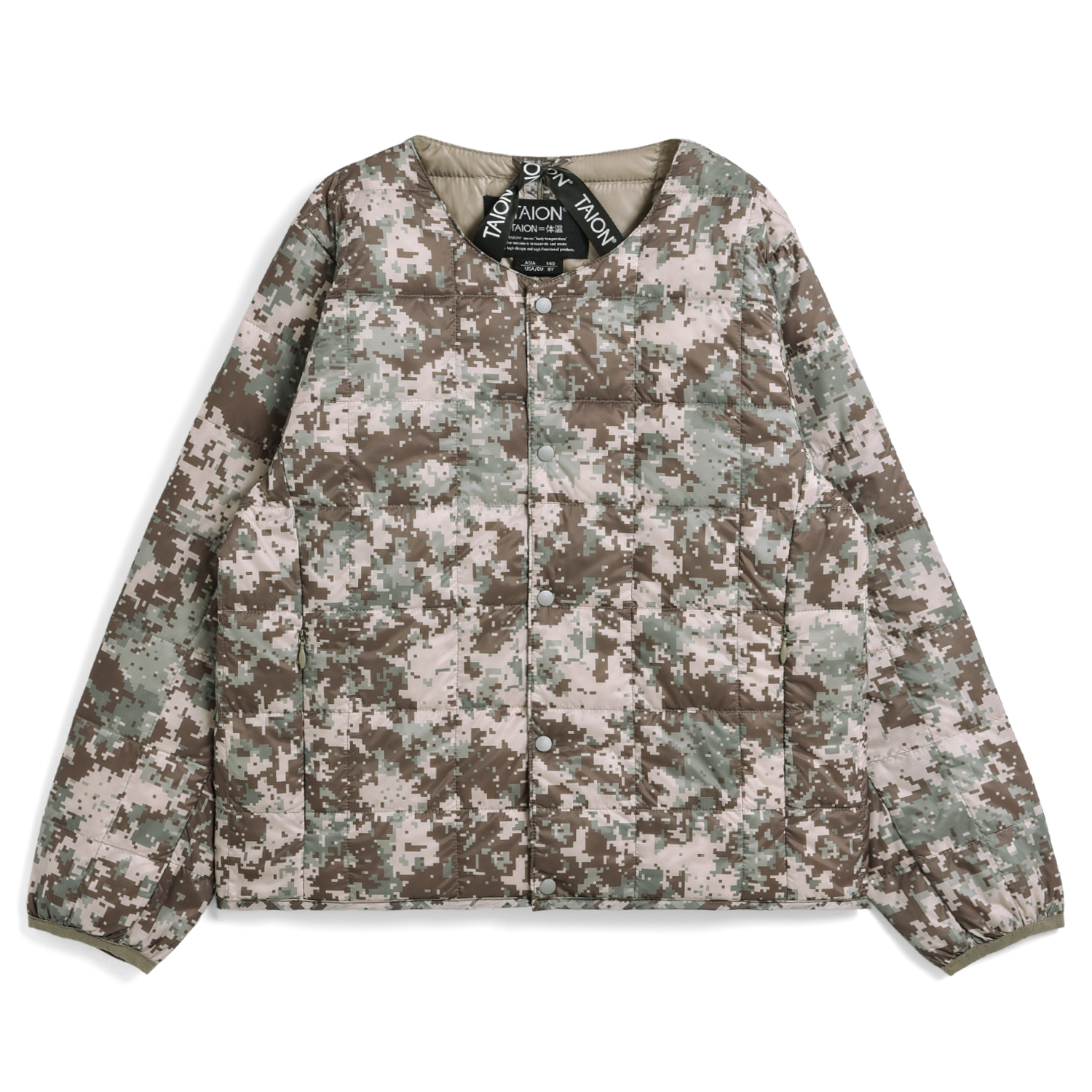Kids Basic Crew Neck Button Down Jacket