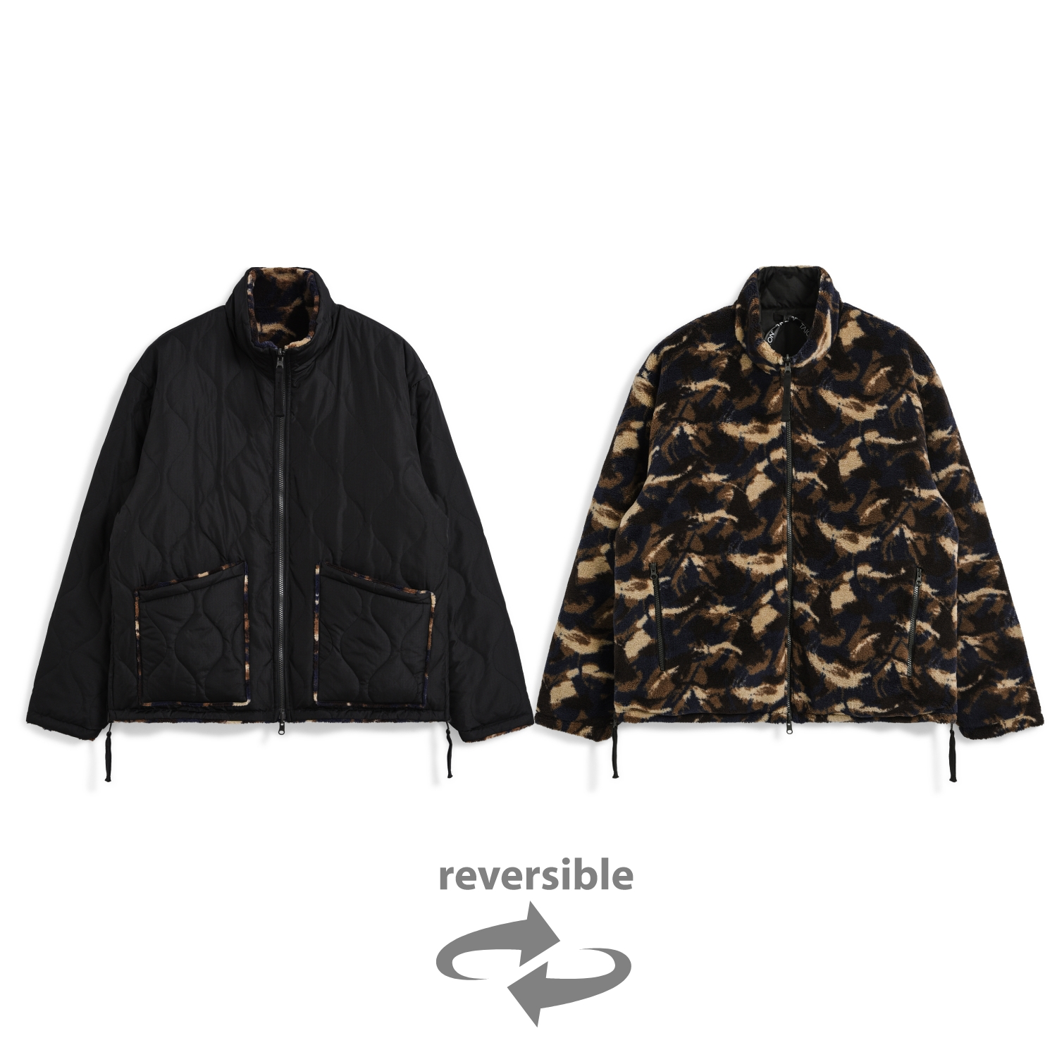 Unisex Military Reversible Hi Neck Down Jacket (Hard Shell)