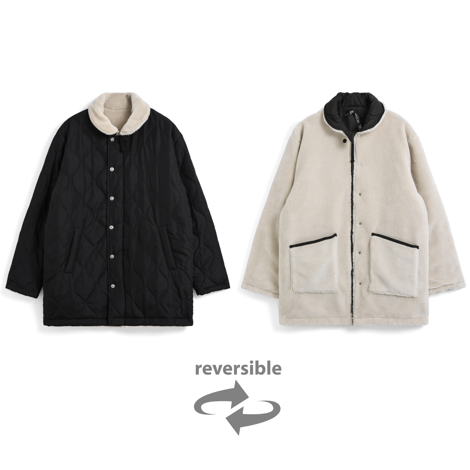 Unisex Military Reversible Down + Boa N-1 Type Jacket