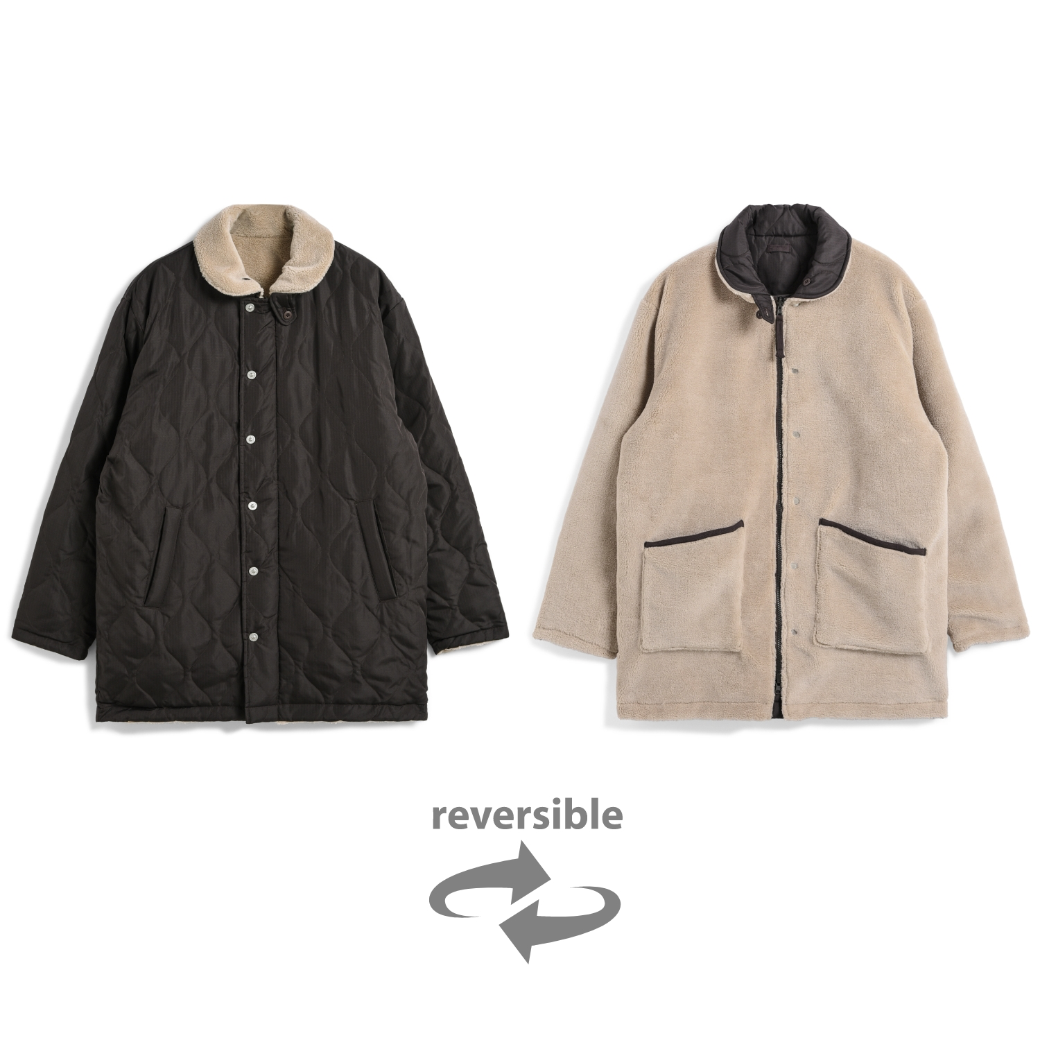 Unisex Military Reversible Down + Boa N-1 Type Jacket