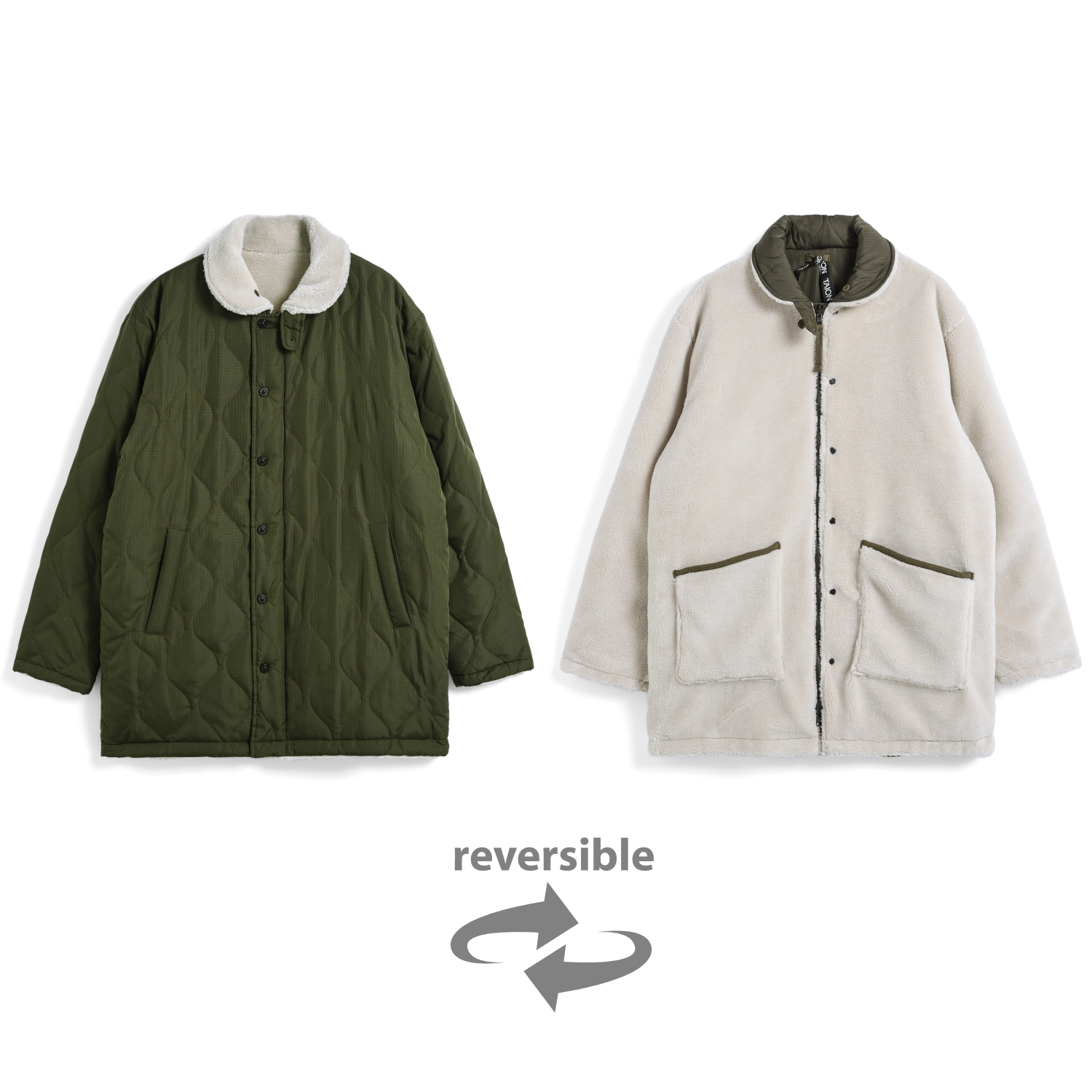 Unisex Military Reversible Down + Boa N-1 Type Jacket