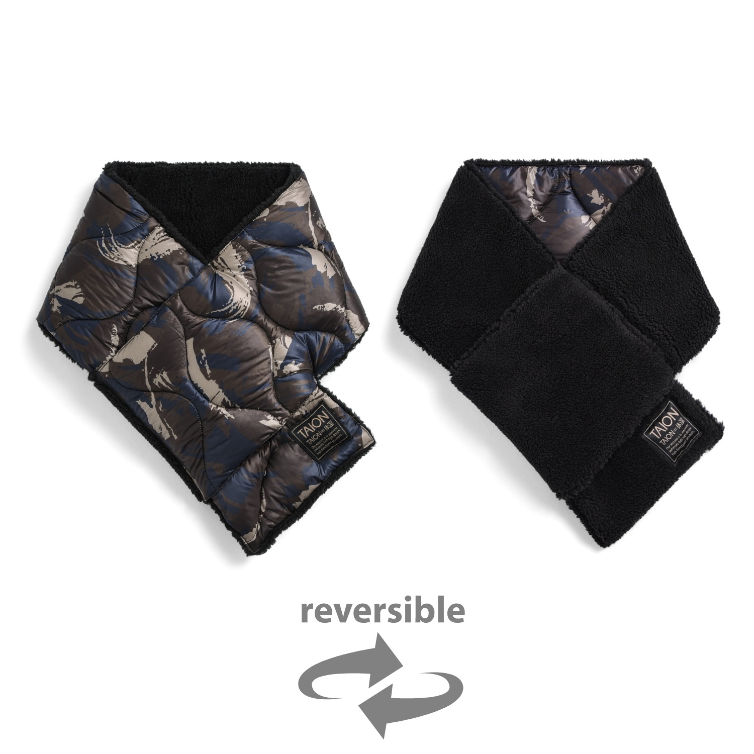 Unisex Military Reversible Down Scarf (Soft Shell)