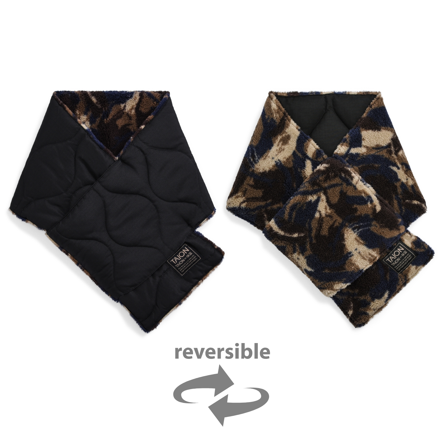 Unisex Military Reversible Down Scarf (Hard Shell)