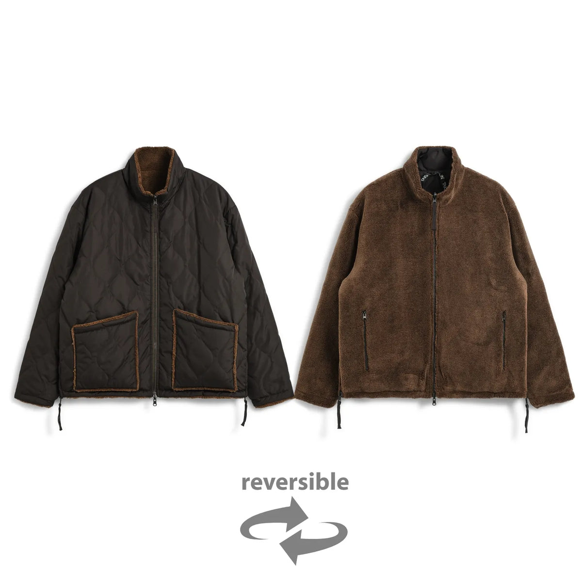Unisex Military Reversible Hi Neck Down Jacket (Hard Shell)