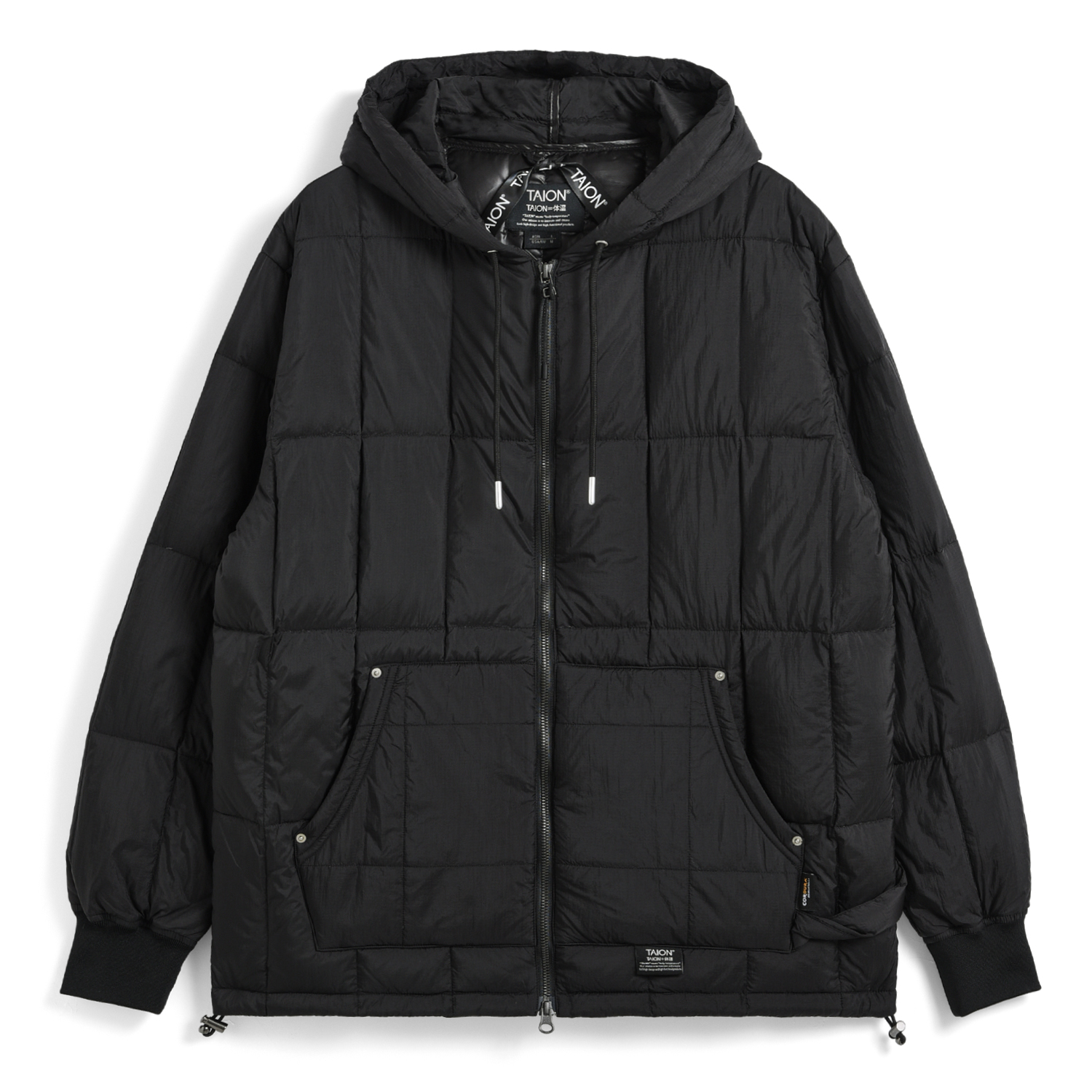 Unisex Work W-Zip Hood Rib Down Jacket