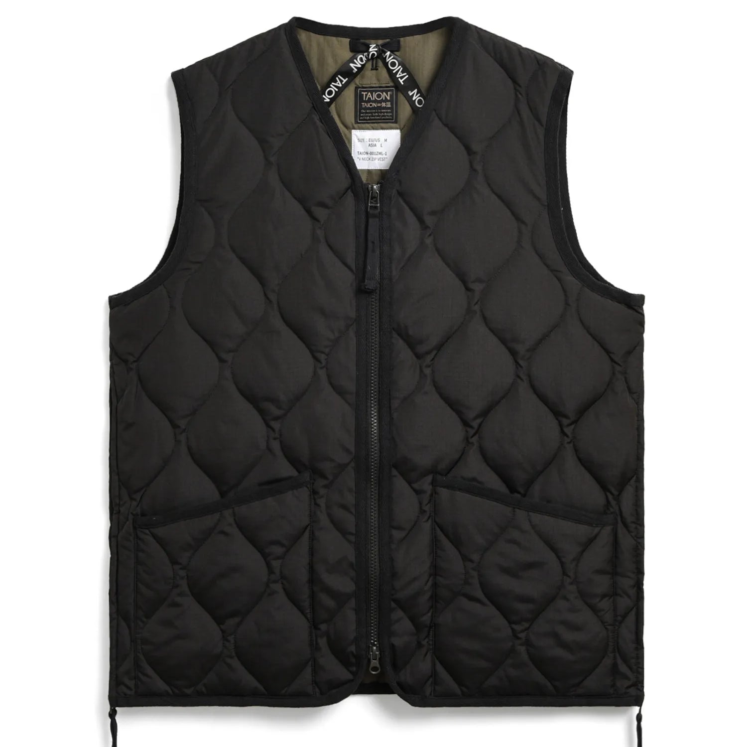 Unisex Military Zip V-Neck Down Vest (Hard Shell)