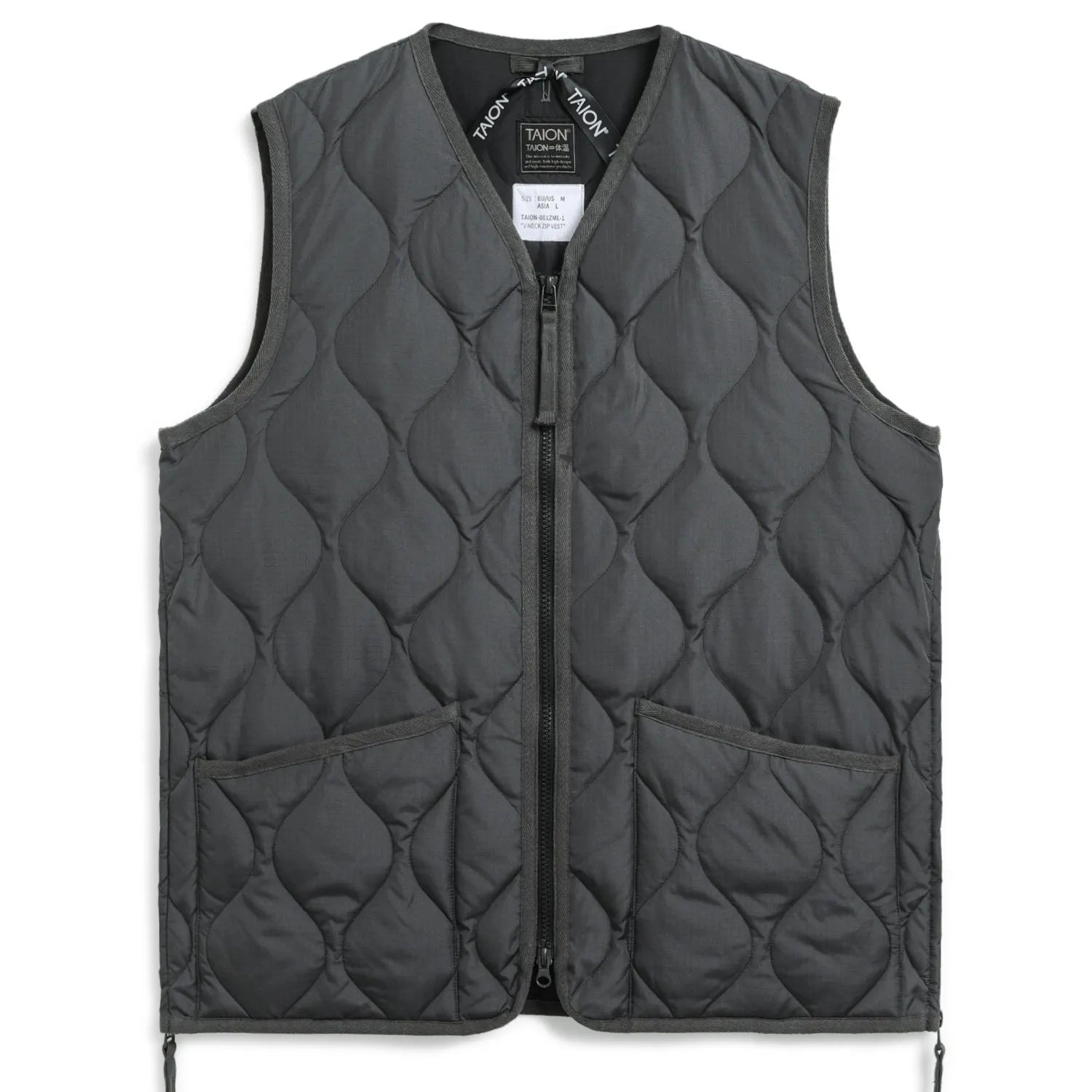 Unisex Military Zip V-Neck Down Vest (Hard Shell)