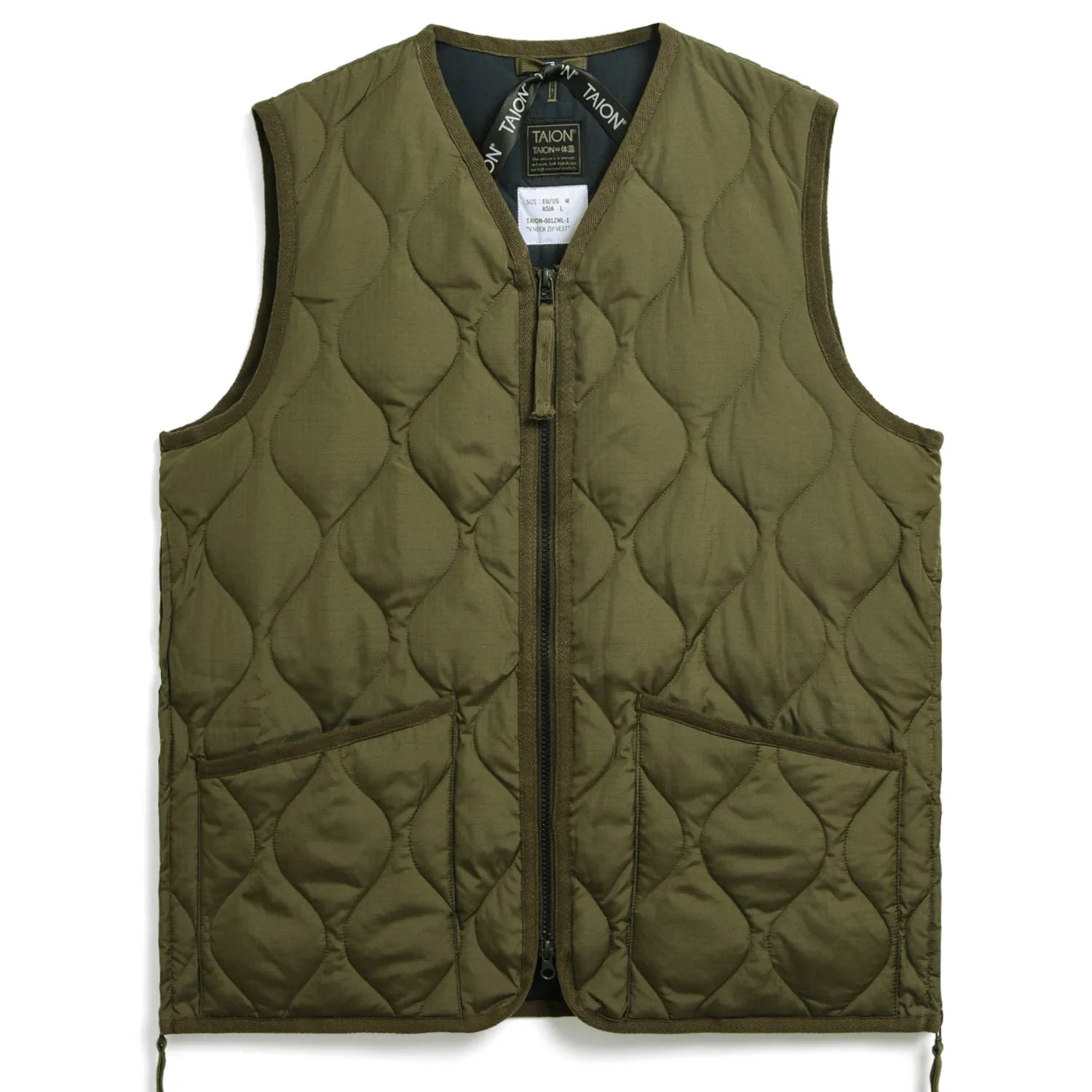 Unisex Military Zip V-Neck Down Vest (Hard Shell)