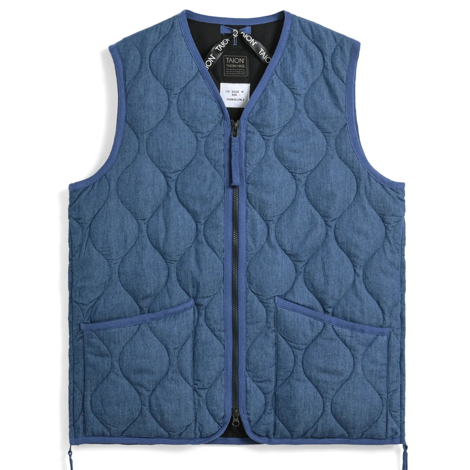 Unisex Military Zip V-Neck Down Vest (Hard Shell)