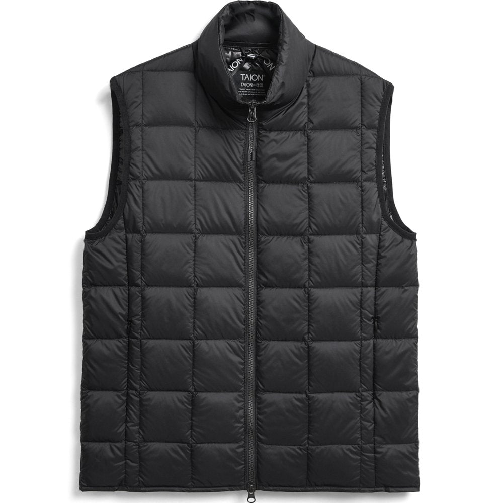 TAION Unisex Basic Hi-Neck W-Zip Down Vest