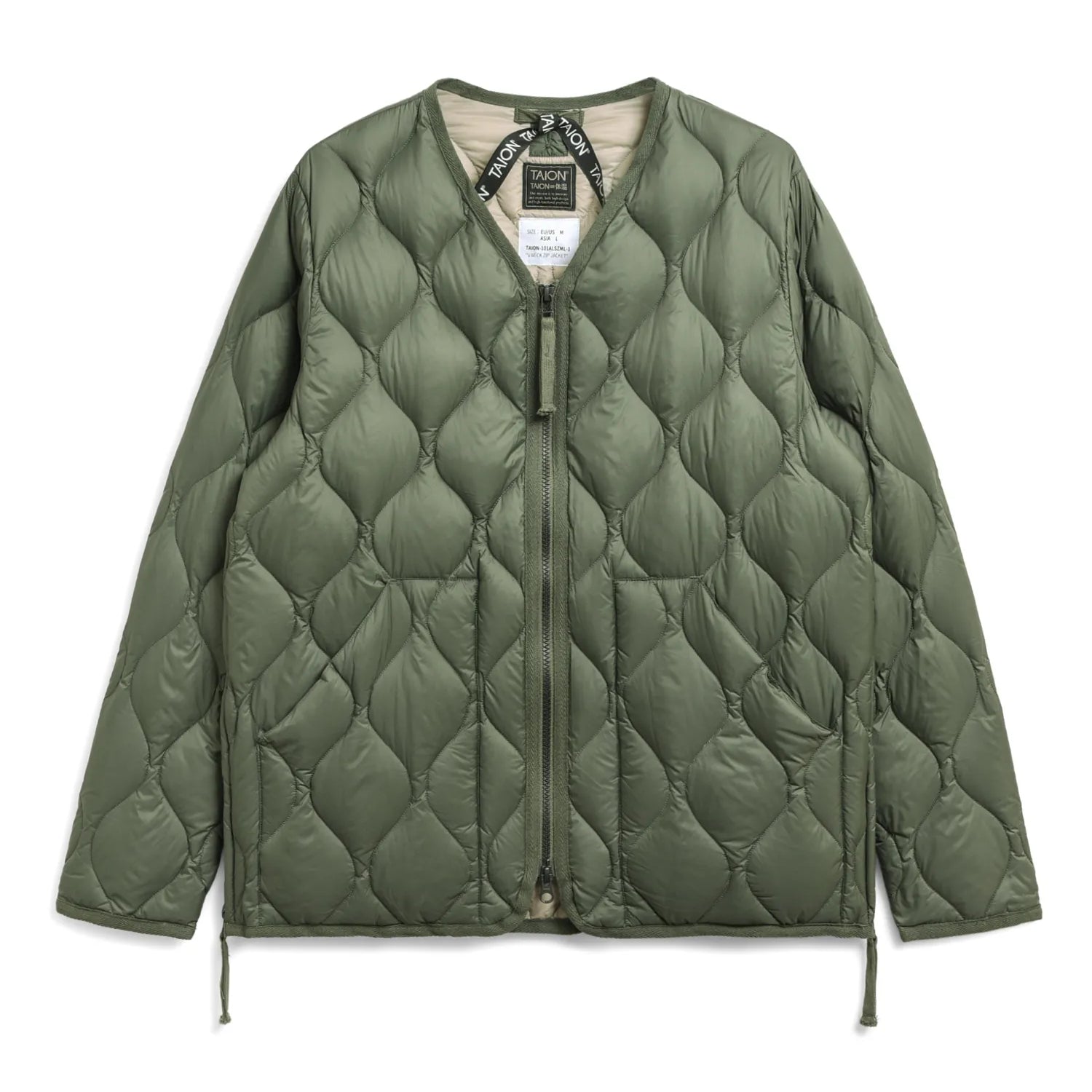 Unisex Military W-Zip V-Neck Down Jacket (Soft Shell)