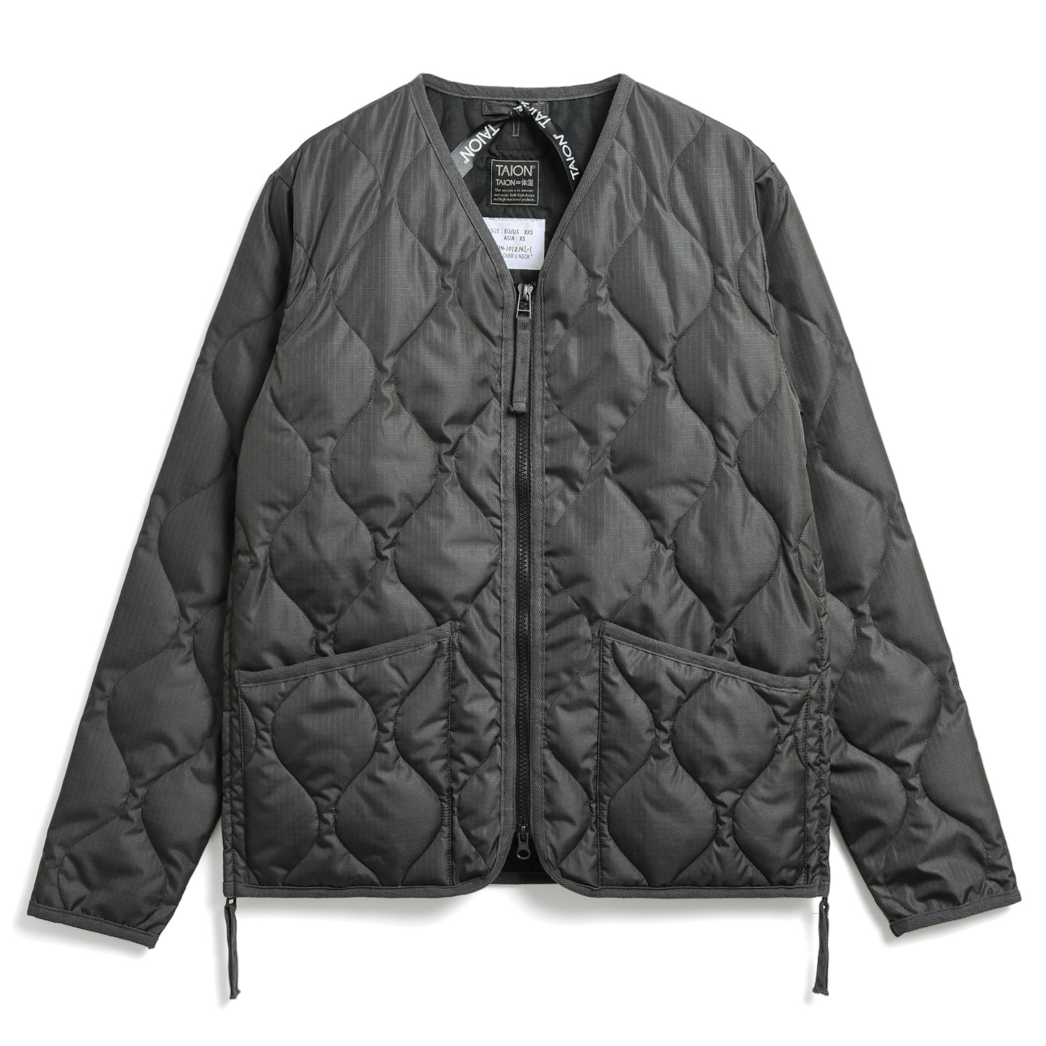 Unisex Military W-Zip V-Neck Down Jacket (Hard Shell)