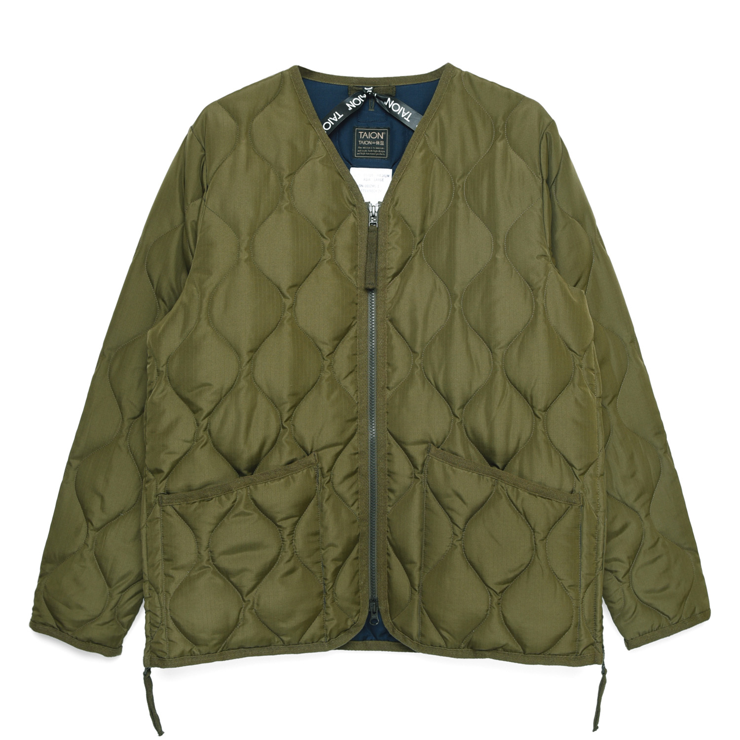 Unisex Military W-Zip V-Neck Down Jacket (Hard Shell)