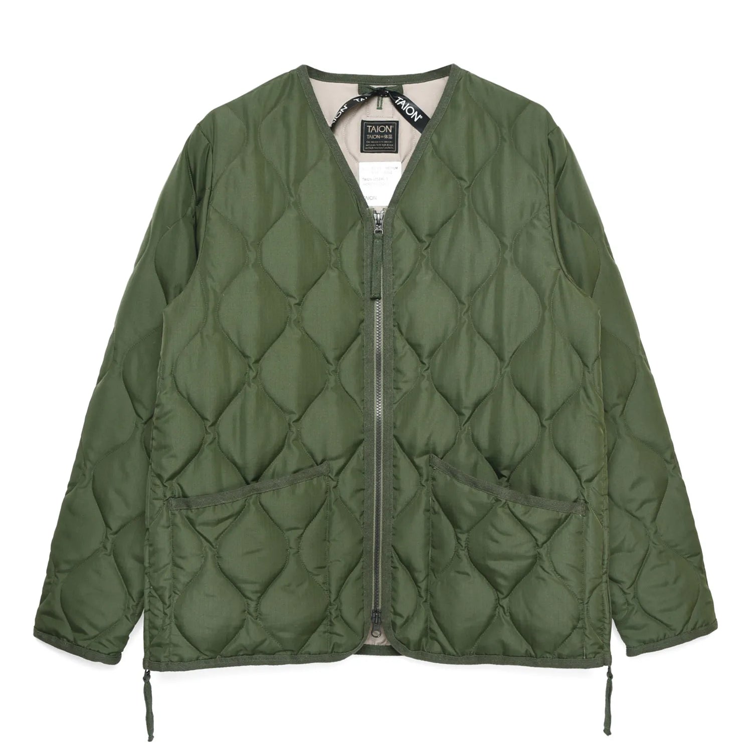 Unisex Military W-Zip V-Neck Down Jacket (Hard Shell)