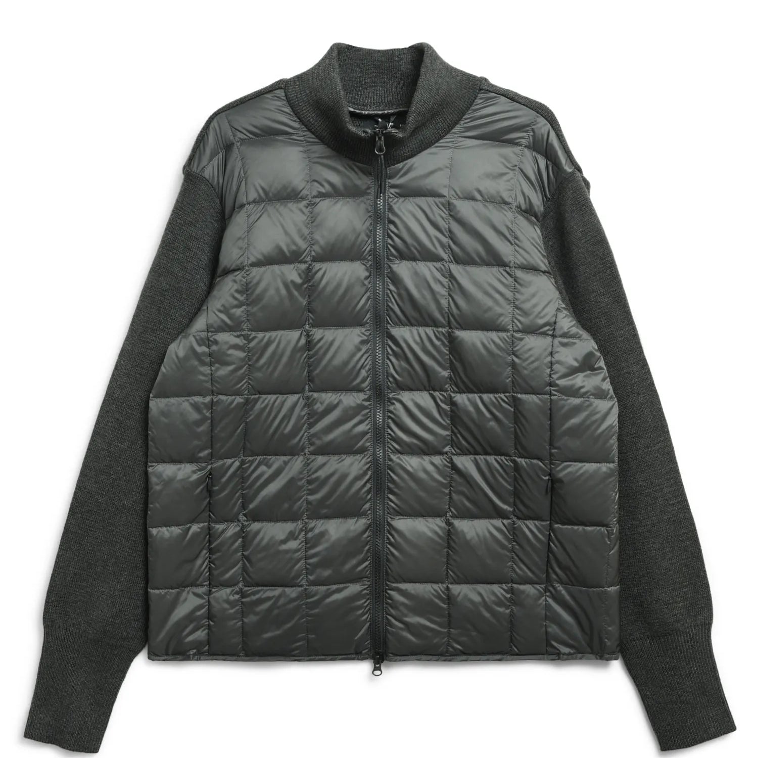 Unisex Basic Hi Neck Down Jacket + Knit Sleeves