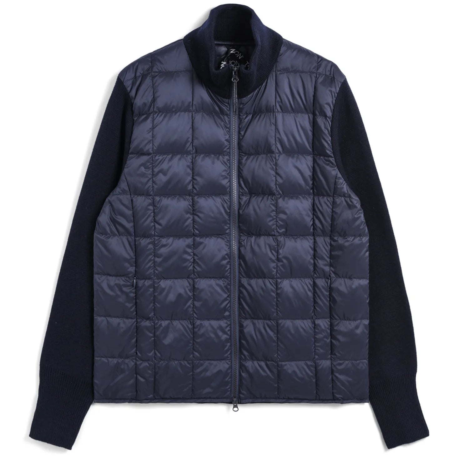 Unisex Basic Hi Neck Down Jacket + Knit Sleeves