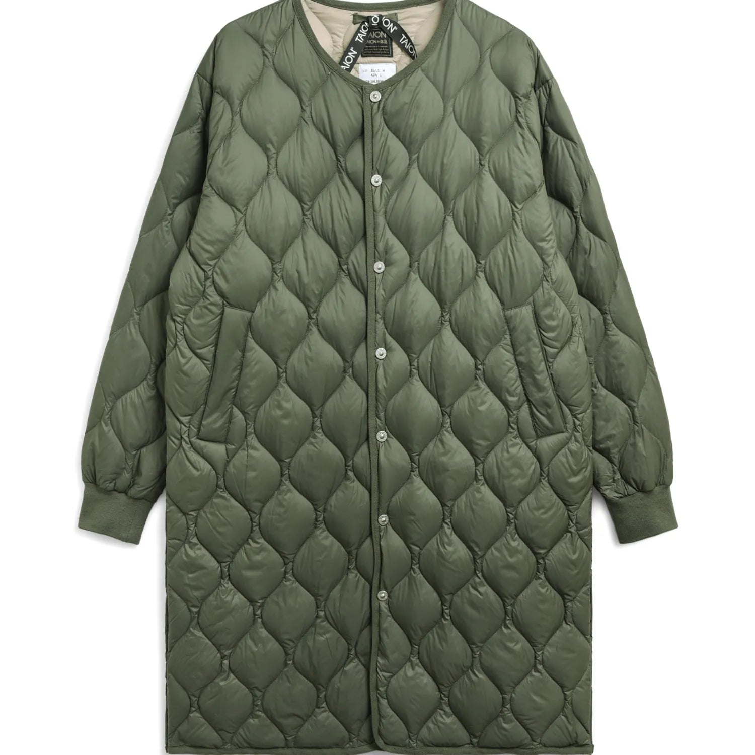 Unisex Military Over Size Crew Neck Long Down Jacket (Soft Shell)