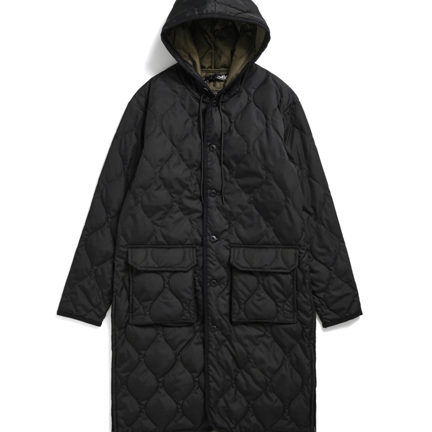 Unisex Military Hood Long Down Coat (Hard Shell)