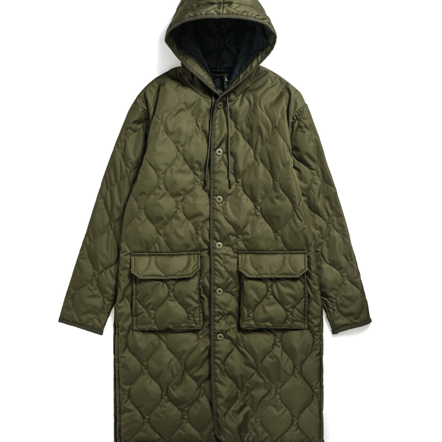 Unisex Military Hood Long Down Coat (Hard Shell)