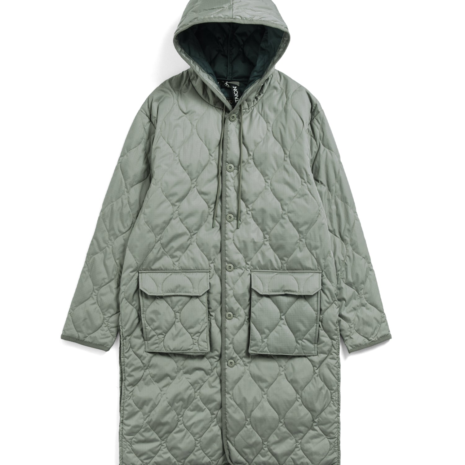 Unisex Military Hood Long Down Coat (Hard Shell)
