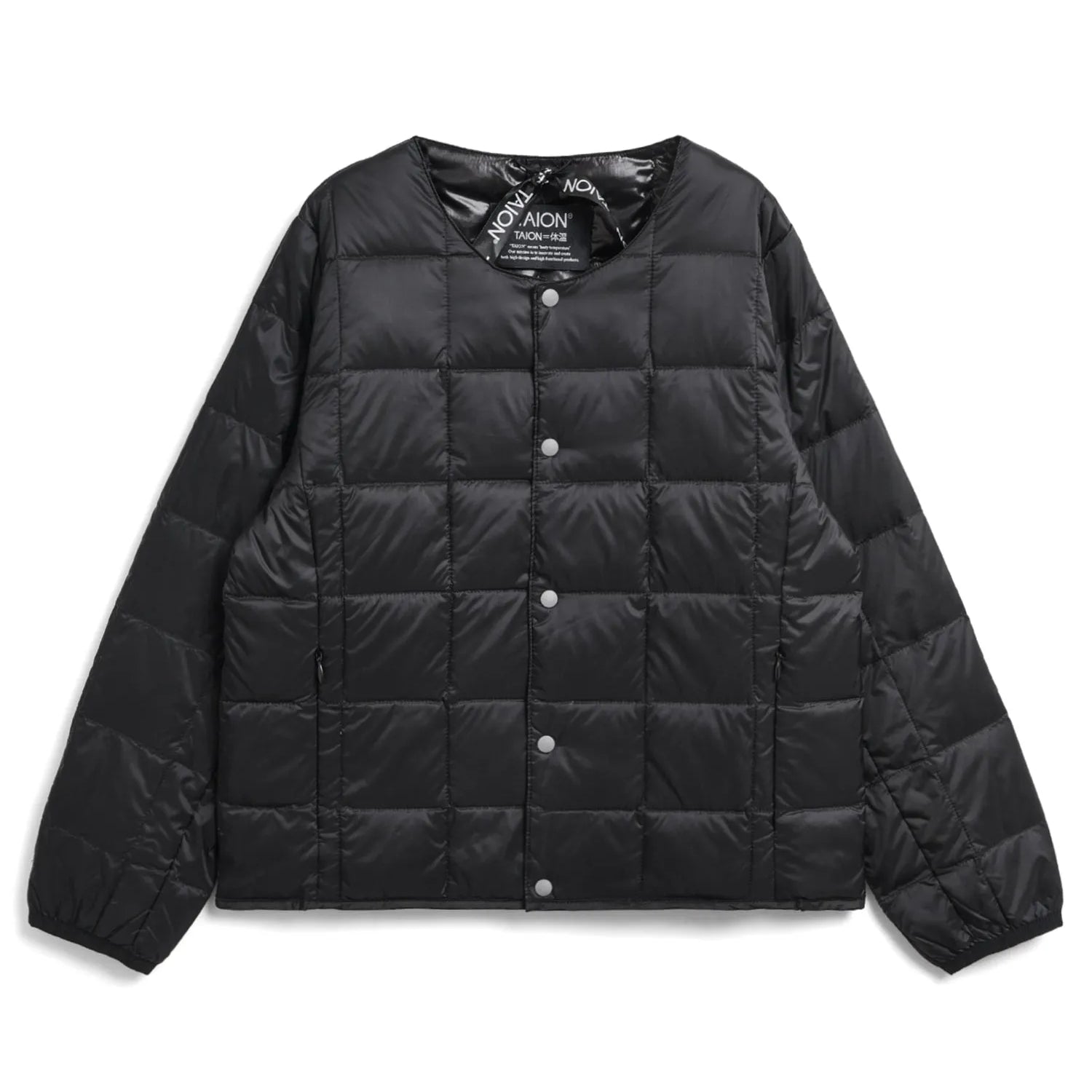Kids Basic Crew Neck Button Down Jacket
