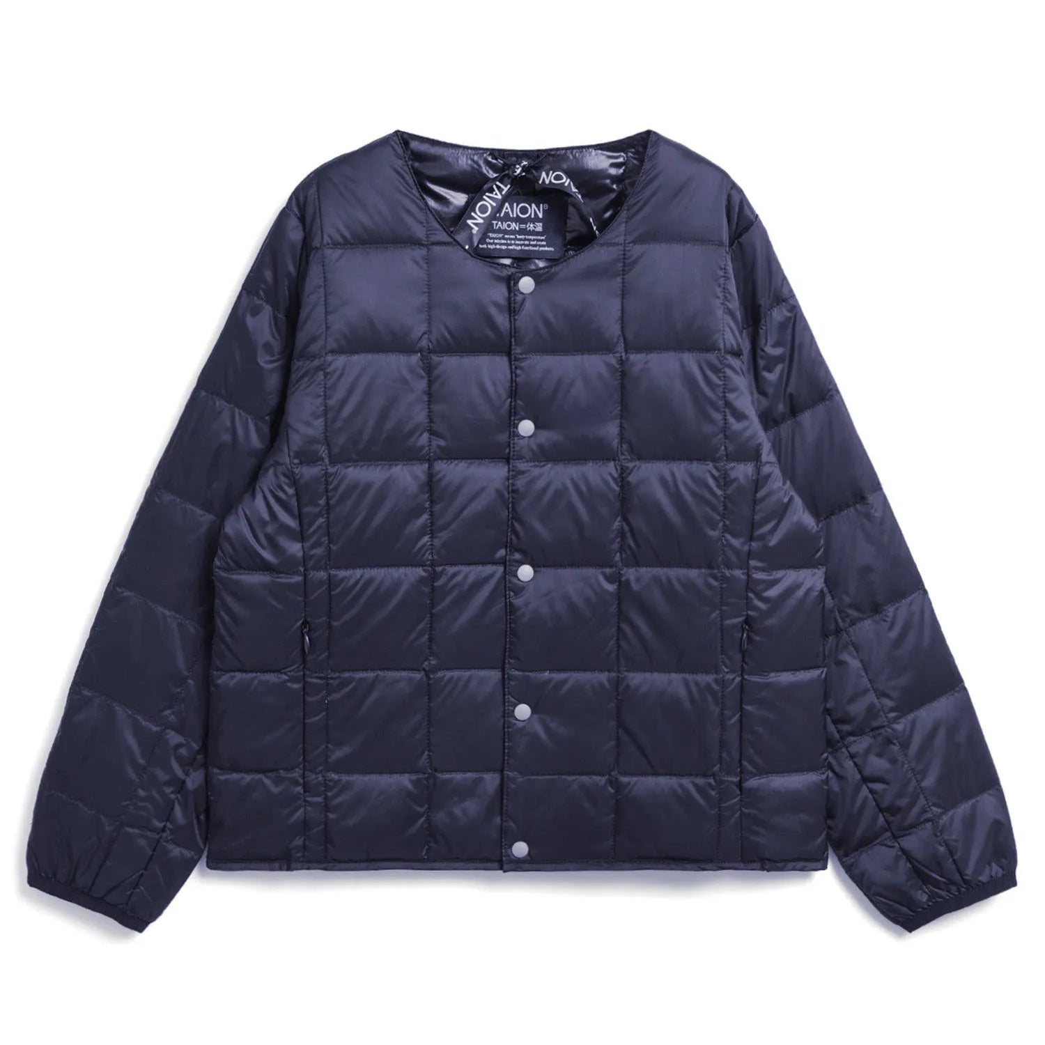 Kids Basic Crew Neck Button Down Jacket