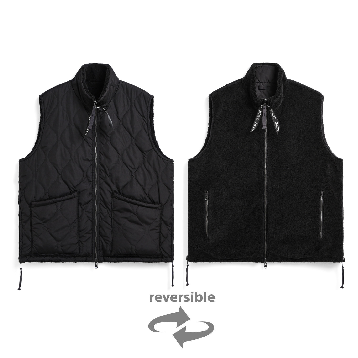 Unisex Military Reversible Hi-Neck Down Vest (Hard Shell)