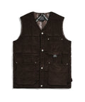 Unisex Work V Neck Button Corduroy x Down Vest