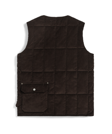 Unisex Work V Neck Button Corduroy x Down Vest – TAION US