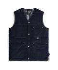 Unisex Work V Neck Button Corduroy x Down Vest