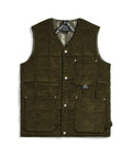 Unisex Work V Neck Button Corduroy x Down Vest