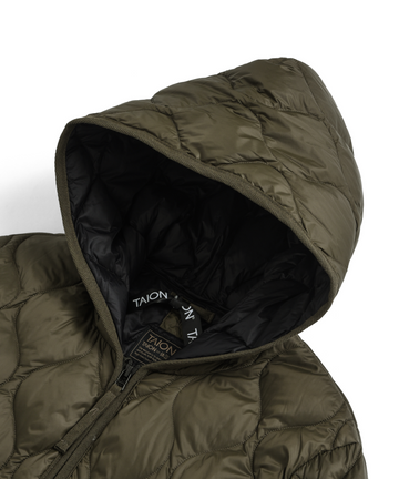 Unisex Military Hood W-Zip Down Jacket (Soft Shell) – TAION US Unisex Military Hood W-Zip Down Jacket (Soft Shell) – TAION US