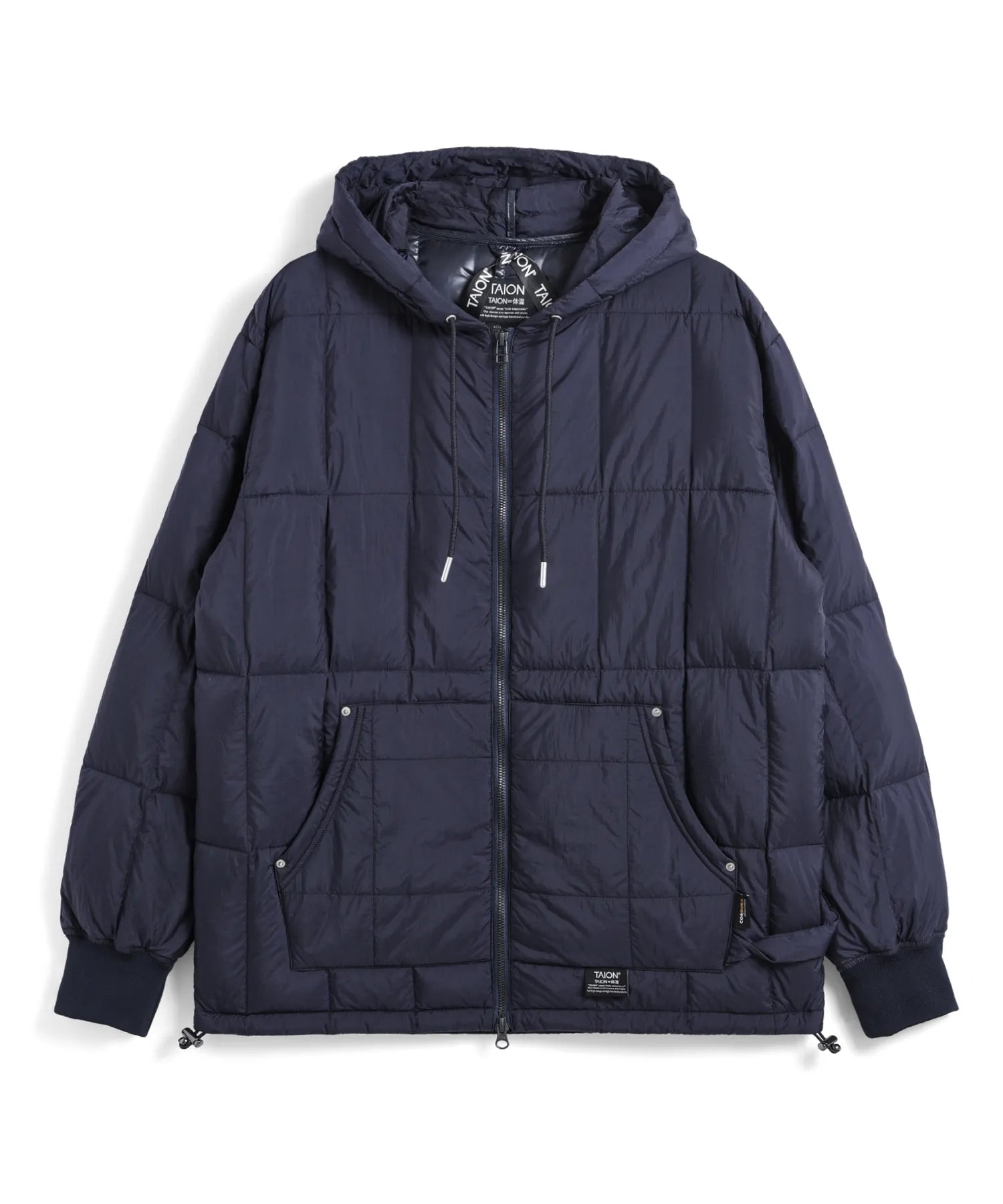 Unisex Work W-Zip Hood Rib Down Jacket