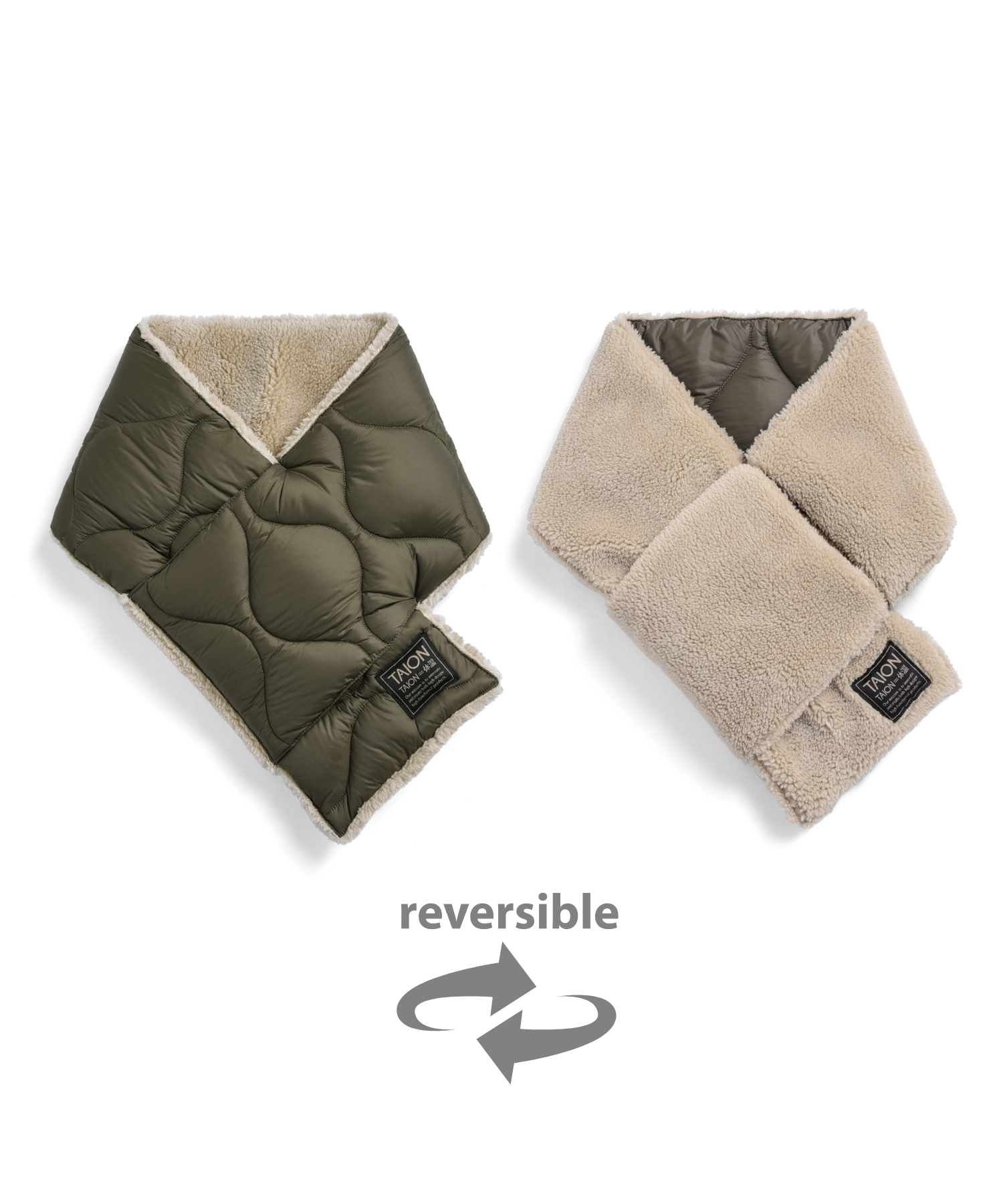 Military Reversible Down Scarf (Soft Shell)