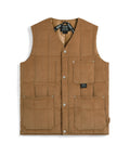 Unisex Work V Neck Button Corduroy x Down Vest