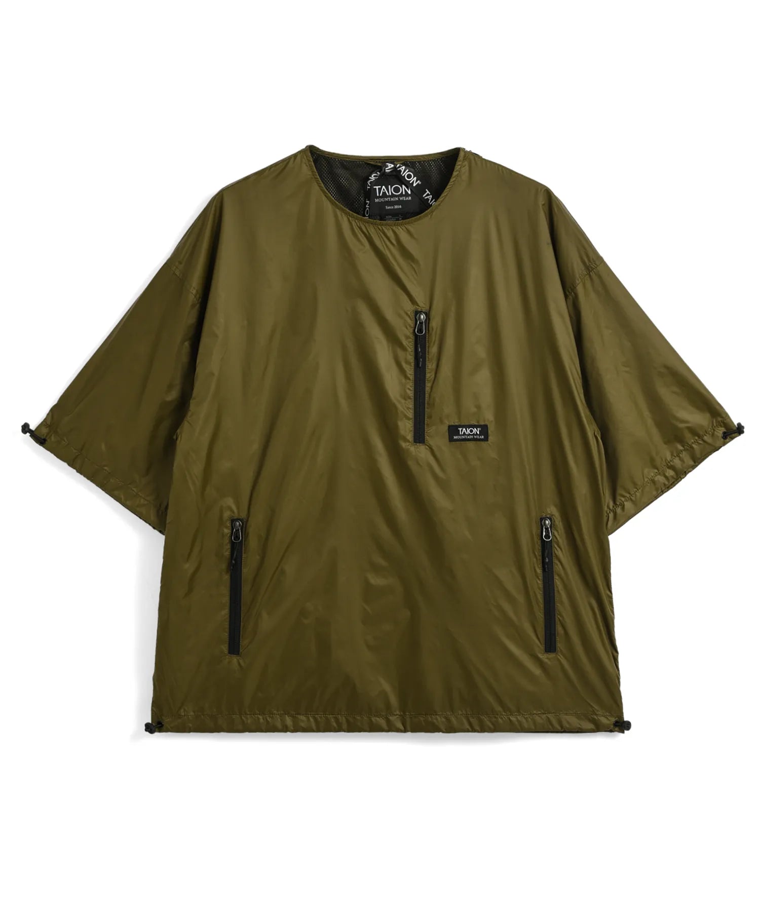 Unisex Non Down Mountain Crewneck W-Zip Pocket Cutsew <Half Sleeve>