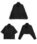 Unisex Basic Sports Hi-Neck W-Zip Detachable Light Jacket