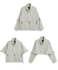 Unisex Basic Sports Hi-Neck W-Zip Detachable Light Jacket