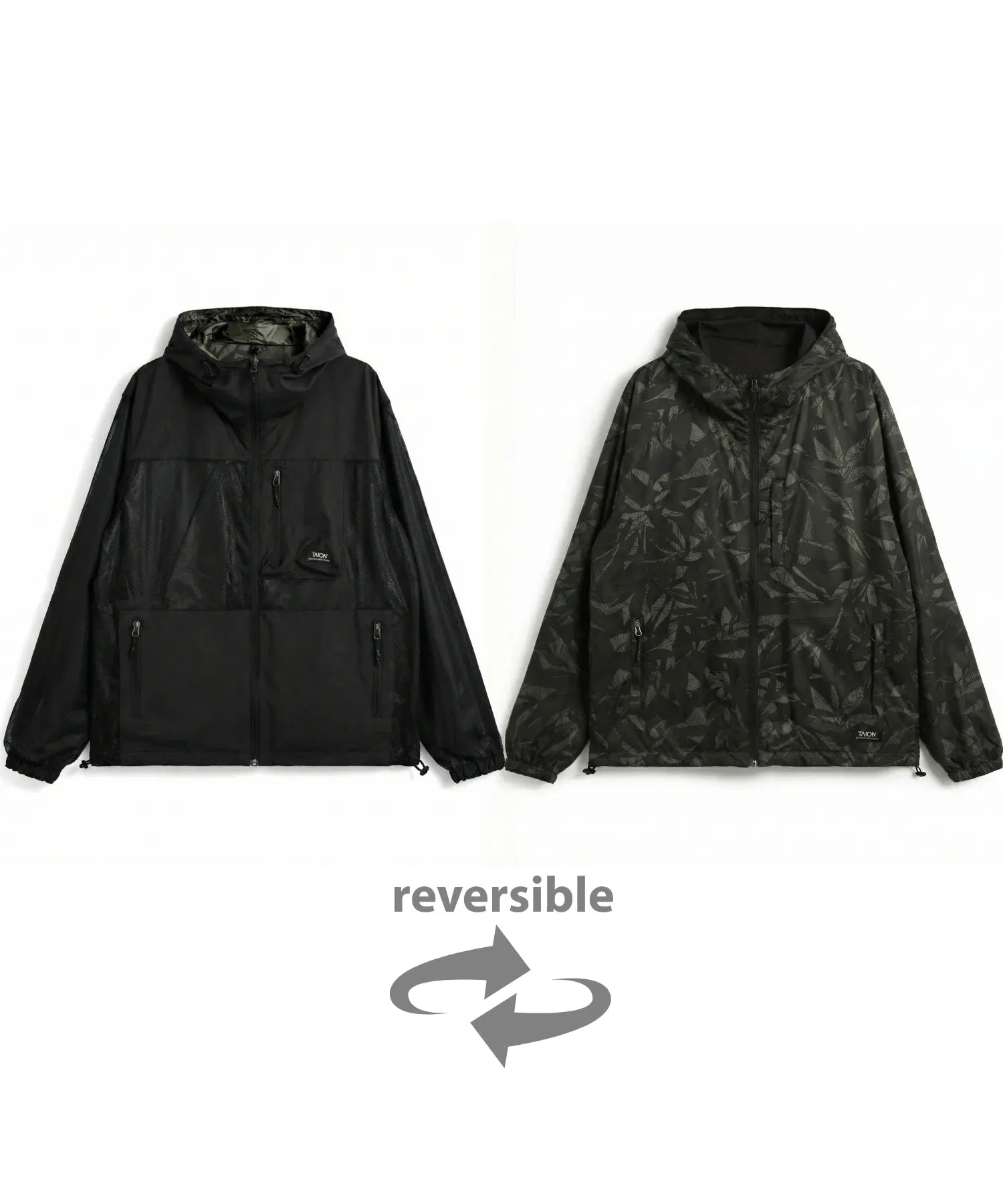 Unisex Non Down Mountain Reversible W-Zip Hood Jacket