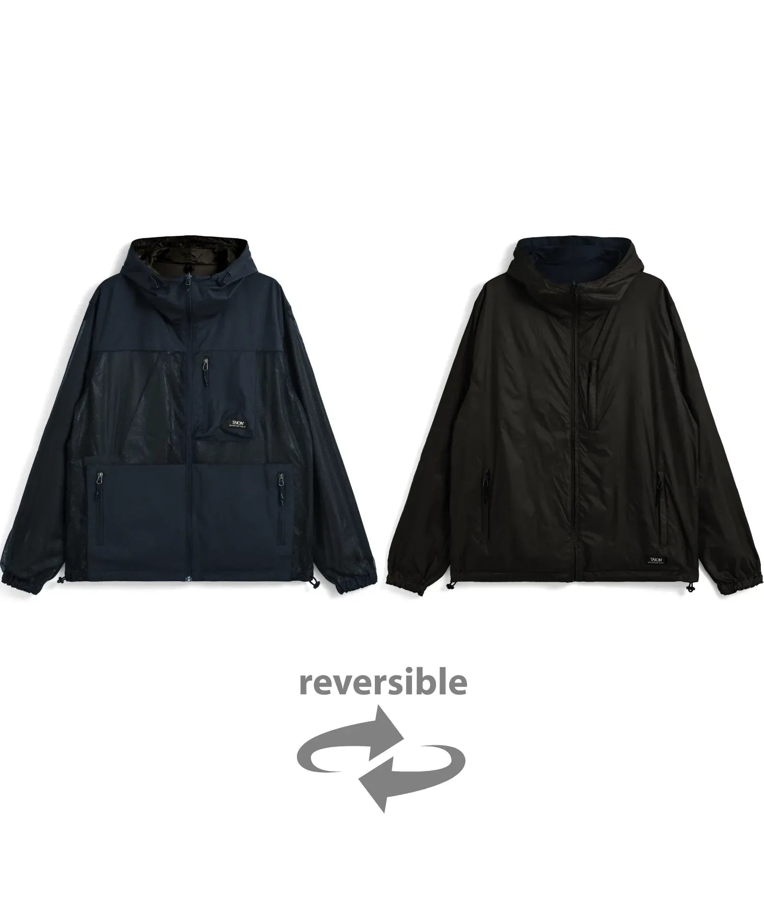 Unisex Non Down Mountain Reversible W-Zip Hood Jacket
