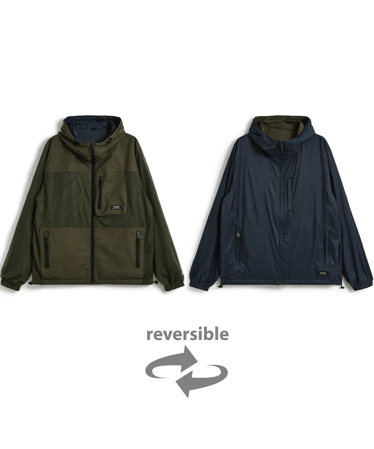 Unisex Non Down Mountain Reversible W-Zip Hood Jacket