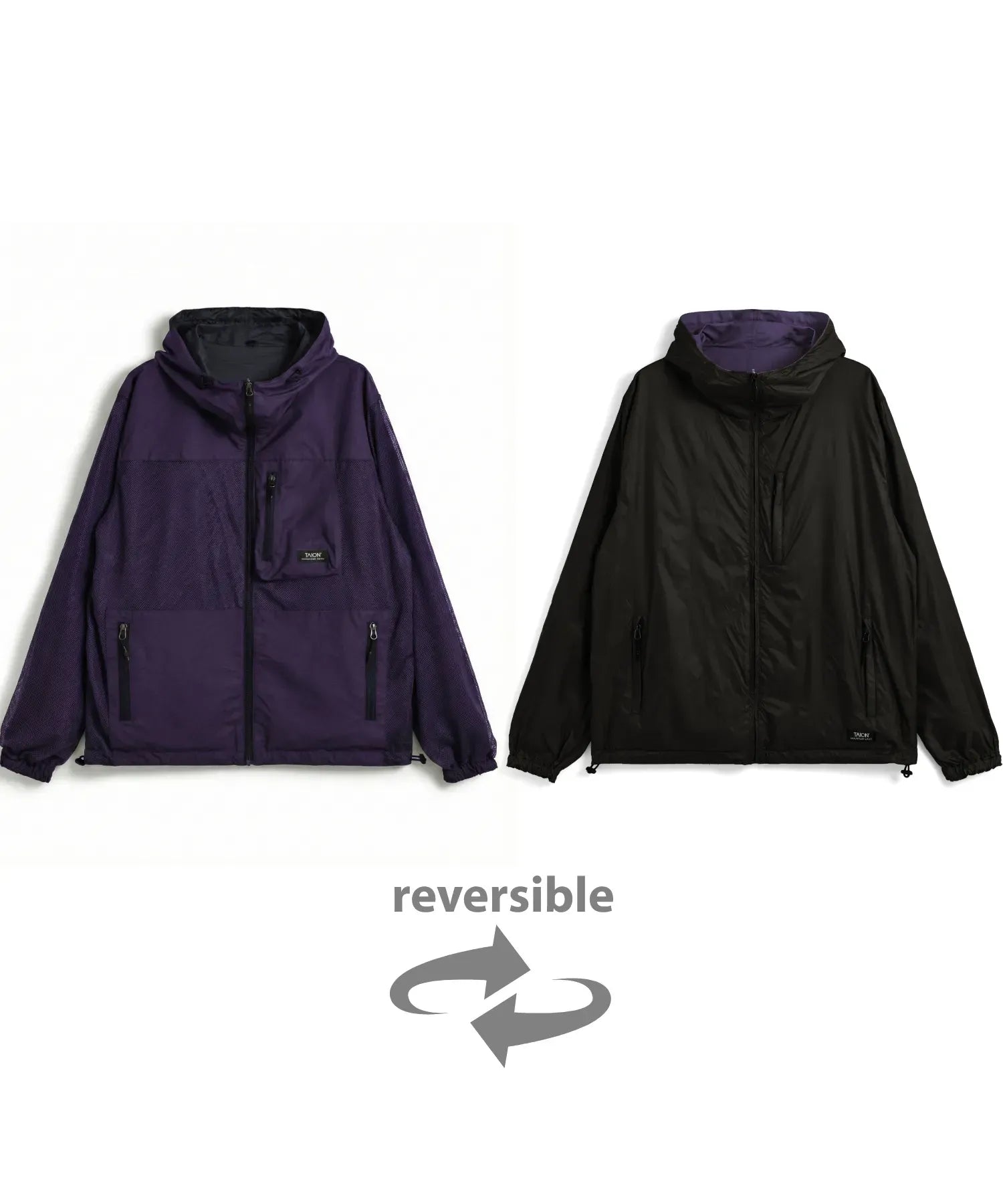 Unisex Non Down Mountain Reversible W-Zip Hood Jacket
