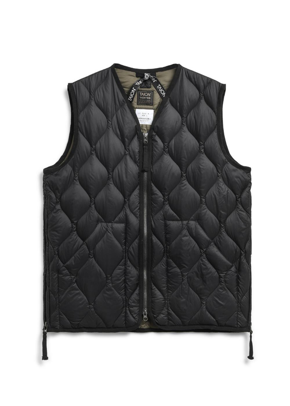 TAION Unisex Military V-Neck W-Zip Down Vest (Soft Shell)