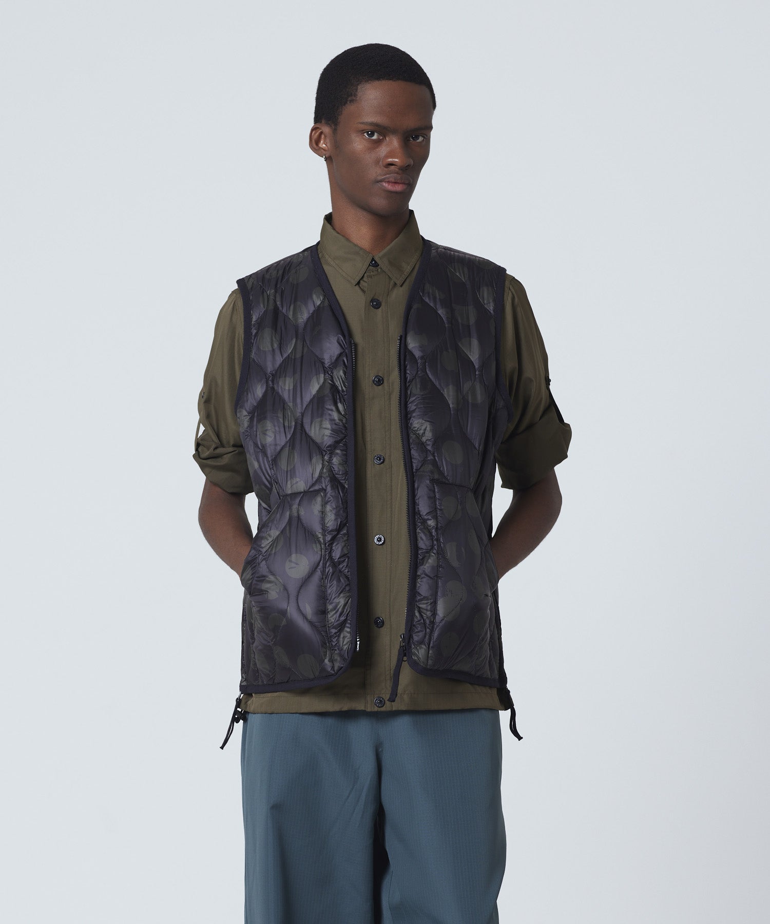 TAION/タイオン MILTARY V NECK WZIP DOWN ベスト TAION/タイオン MILITARY W-ZIP V NECK DOWN VEST ミリタリー V