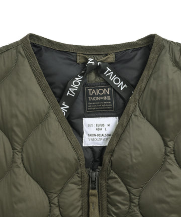 Unisex Military V-Neck W-Zip Down Vest (Soft Shell) – TAION US Unisex Military V-Neck W-Zip Down Vest (Soft Shell) – TAION US